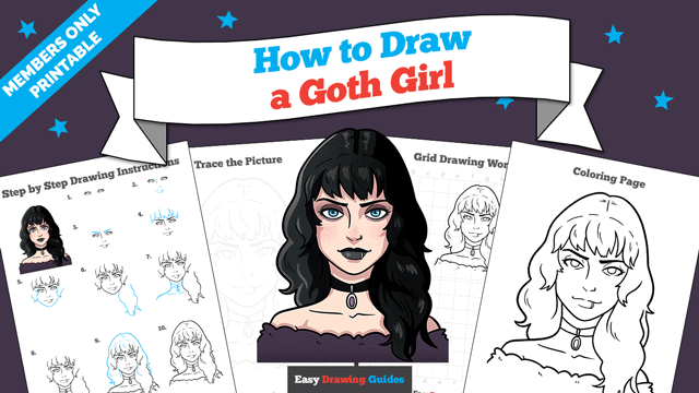 How to Draw a Goth Girl Printable Thumbnail