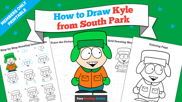 How to Draw Kyle from South Park Printable Thumbnail