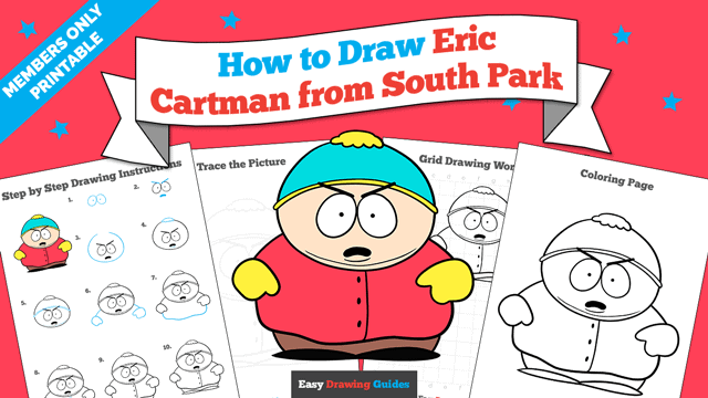 How to Draw Eric Cartman from South Park Printable Thumbnail