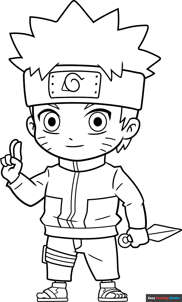 Free printable chibi naruto coloring page