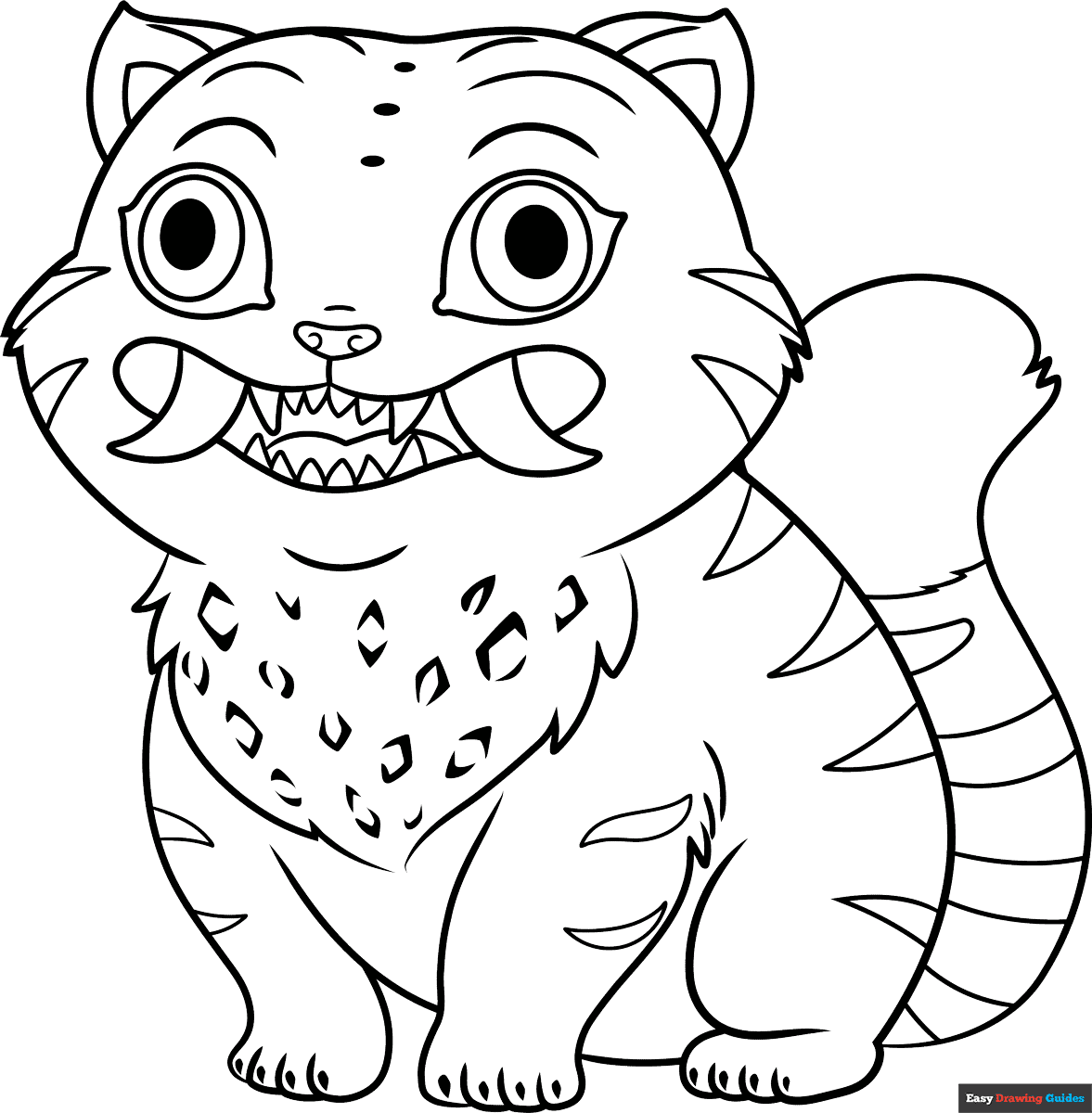 Free printable derpy tiger coloring page
