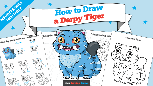 How to Draw a Derpy Tiger Printable Thumbnail