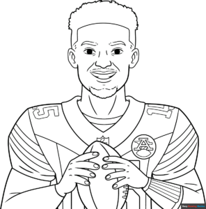 Free printable patrick mahomes coloring page
