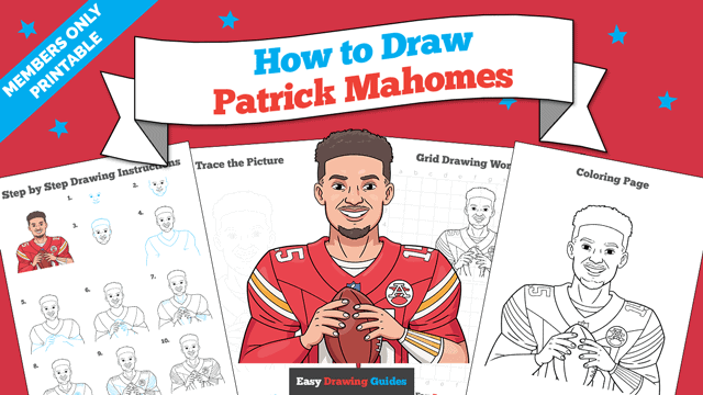 How to Draw Patrick Mahomes Printable Thumbnail