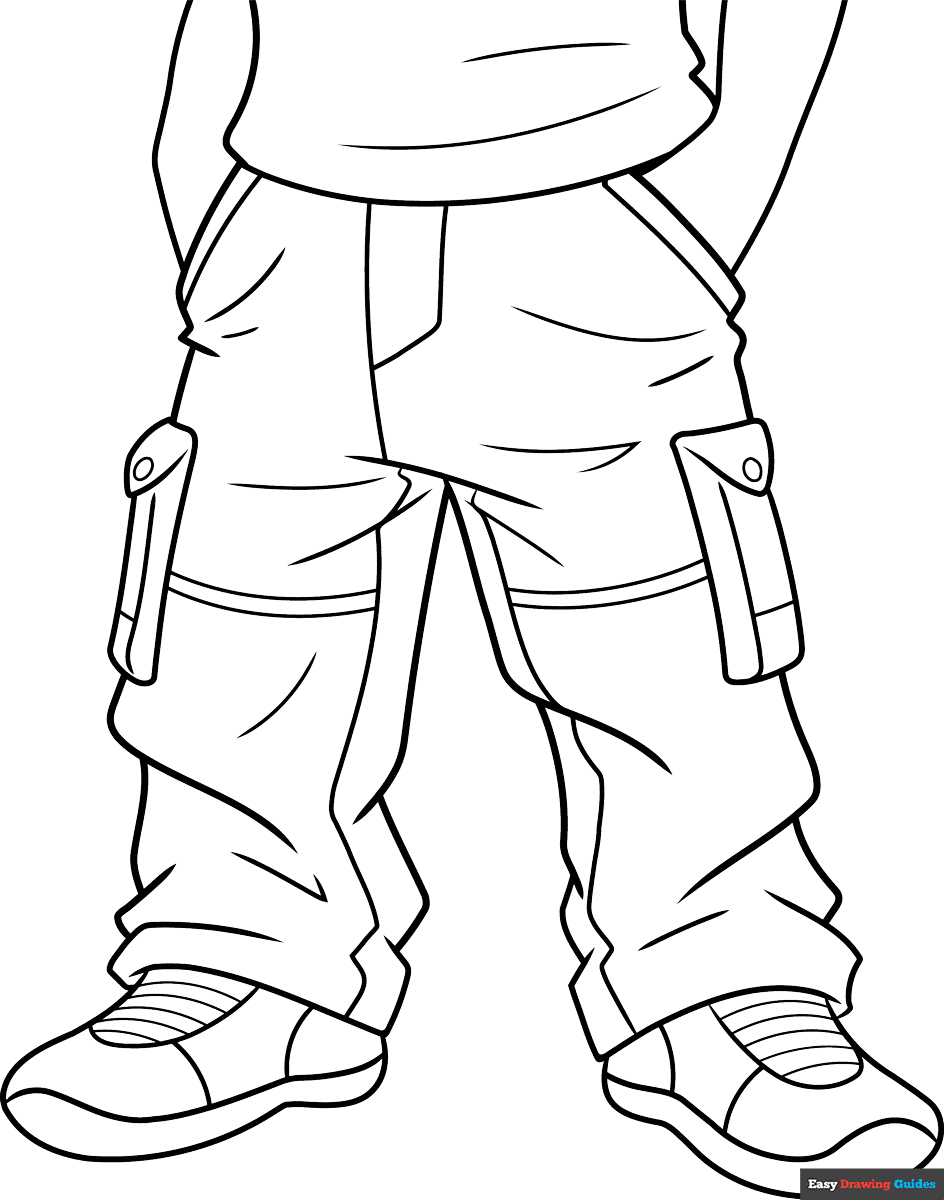 Free printable baggy pants coloring page
