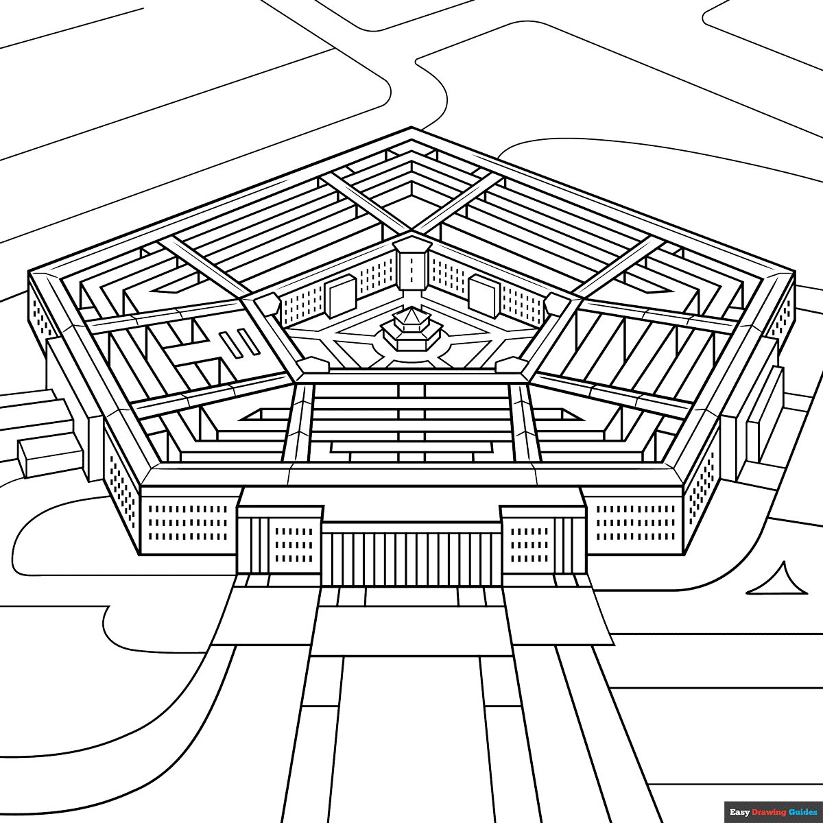 Free printable pentagon coloring page