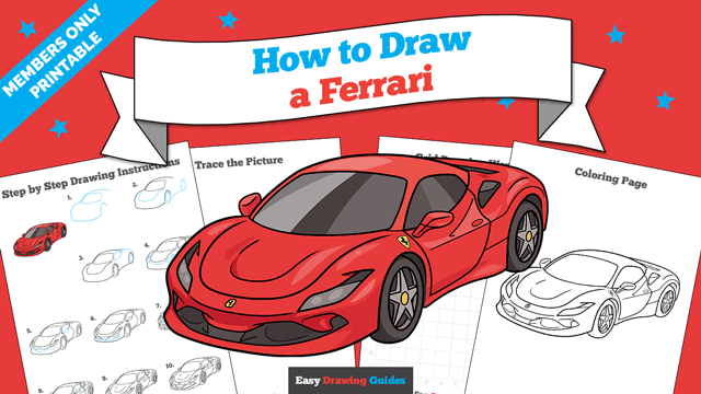 How to Draw a Ferrari Printable Thumbnail