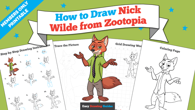How to Draw Nick Wilde from Zootopia Printable Thumbnail