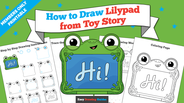 How to Draw Lilypad from Toy Story Printable Thumbnail