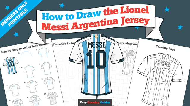 How to Draw the Lionel Messy Argentina Jersey Printable Thumbnail