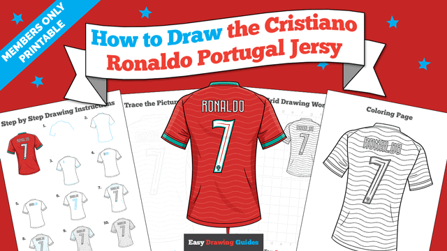 How to Draw the Cristiano Ronaldo Purtugal Jersey Printable Thumbnail