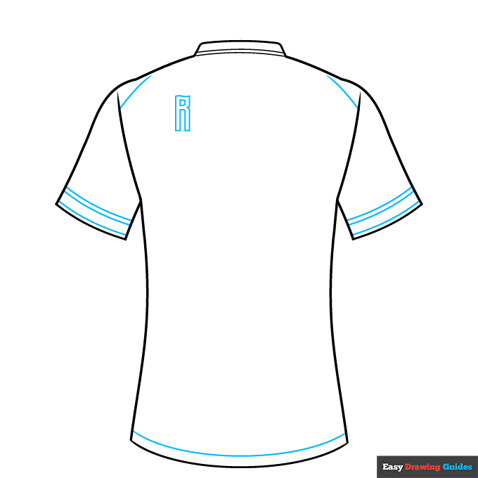 Cristiano Ronaldo Portugal Jersey step-by-step drawing tutorial: step 3