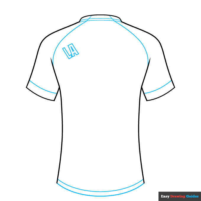 Lamine Yamal Barcelona Jersey step-by-step drawing tutorial: step 2