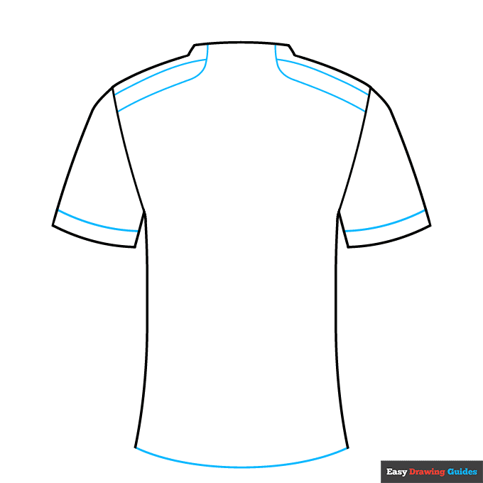 Lionel Messi Argentina Jersey step-by-step drawing tutorial: step 3