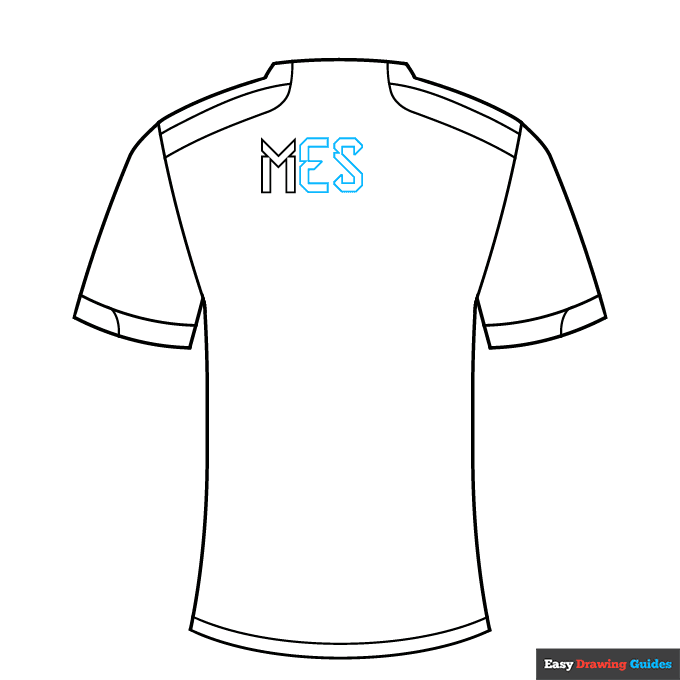 Lionel Messi Argentina Jersey step-by-step drawing tutorial: step 5