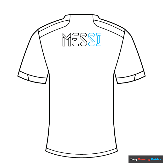 Lionel Messi Argentina Jersey step-by-step drawing tutorial: step 6