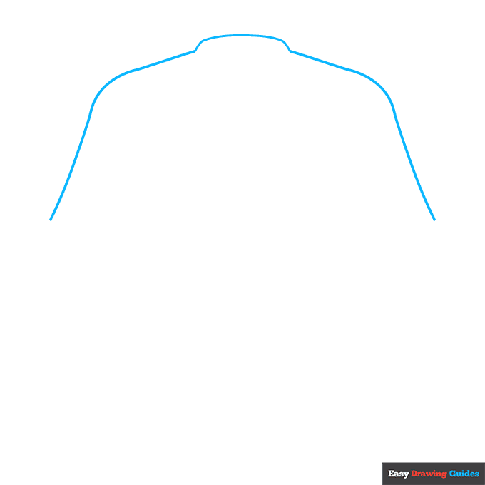 Mbappe Real Mandrid Jersey step-by-step drawing tutorial: step 1