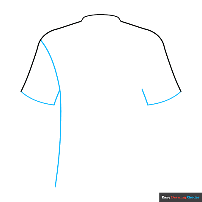 Mbappe Real Mandrid Jersey step-by-step drawing tutorial: step 2