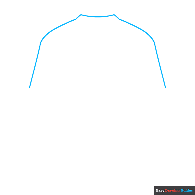 Soccer Jersey step-by-step drawing tutorial: step 1
