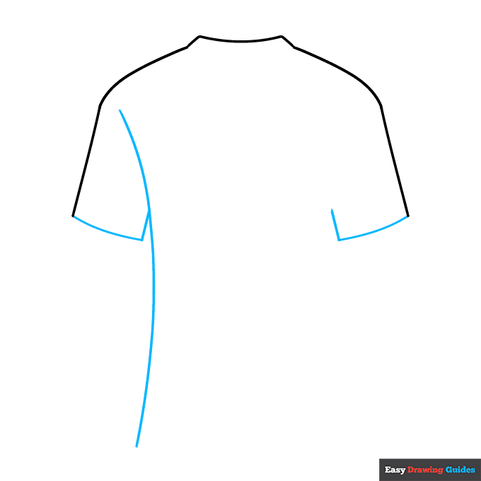 Soccer Jersey step-by-step drawing tutorial: step 2