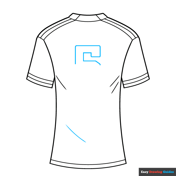 Soccer Jersey step-by-step drawing tutorial: step 6