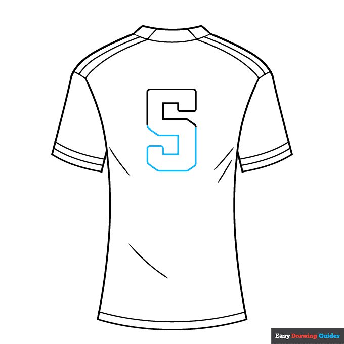 Soccer Jersey step-by-step drawing tutorial: step 7