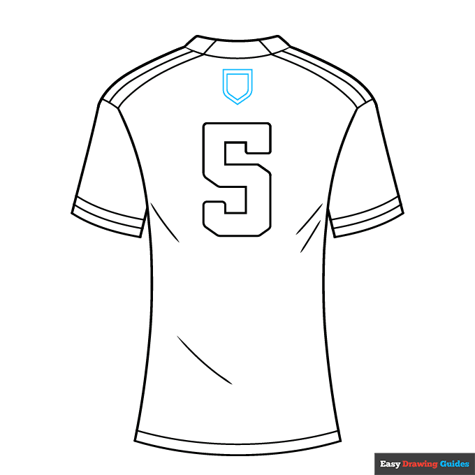 Soccer Jersey step-by-step drawing tutorial: step 8