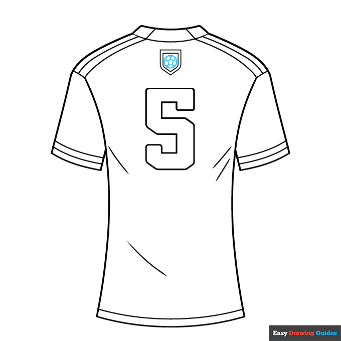 Soccer Jersey step-by-step drawing tutorial: step 9
