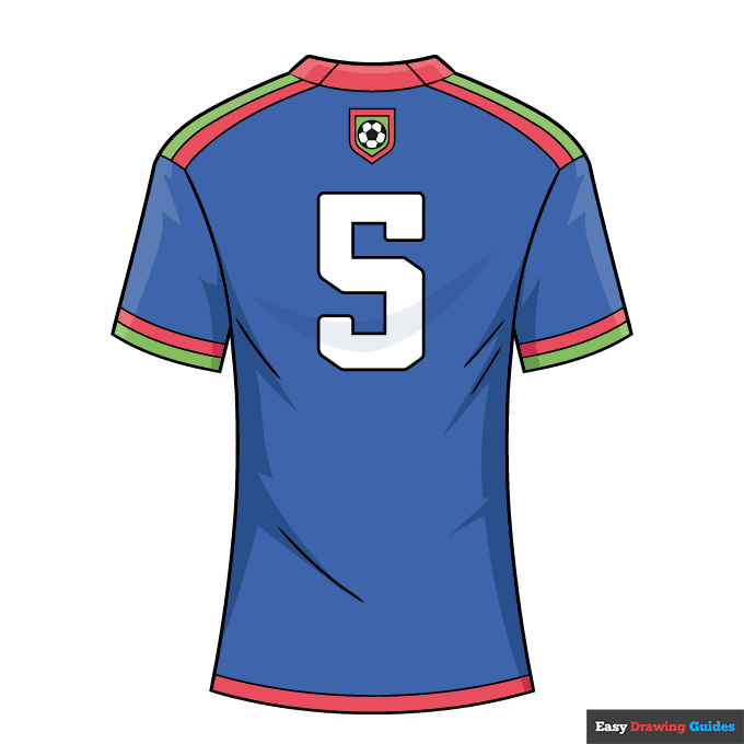 Soccer Jersey step-by-step drawing tutorial: step 10