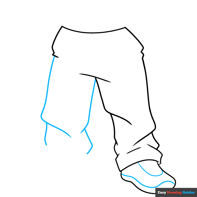 Baggy Pants step-by-step drawing tutorial: step 3