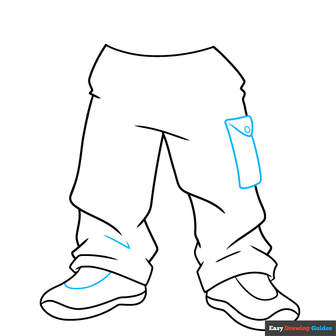 Baggy Pants step-by-step drawing tutorial: step 5