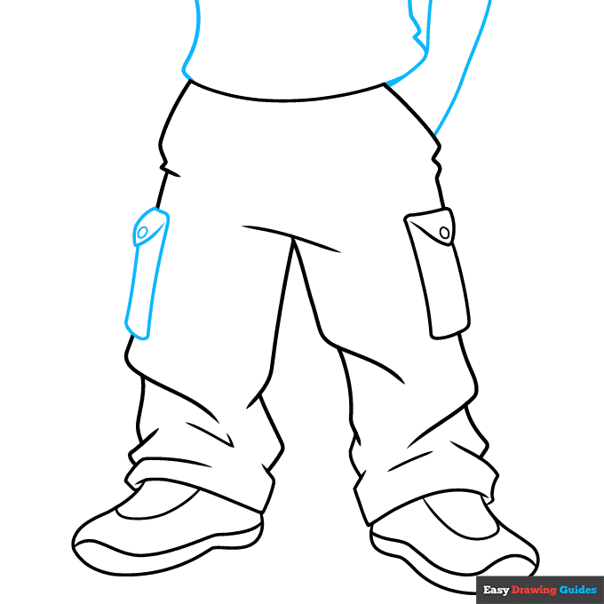 Baggy Pants step-by-step drawing tutorial: step 6