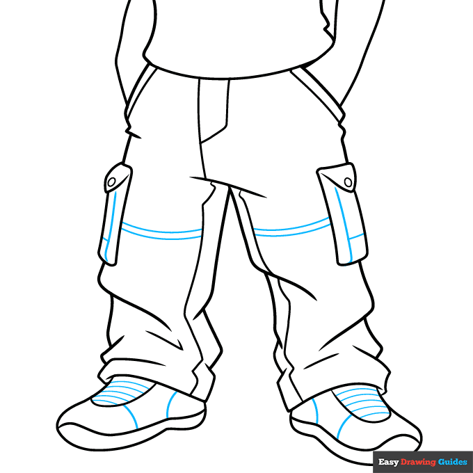 Baggy Pants step-by-step drawing tutorial: step 8
