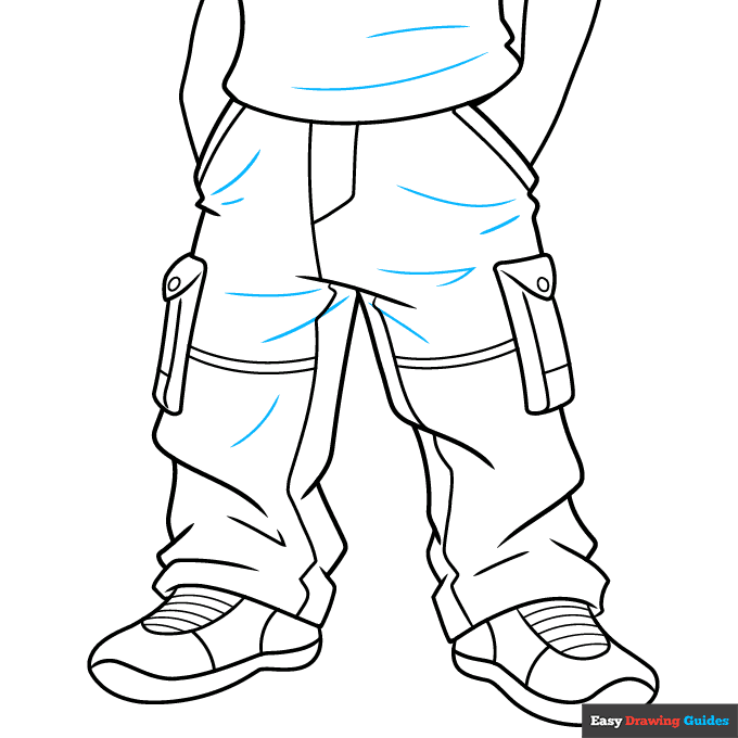 Baggy Pants step-by-step drawing tutorial: step 9