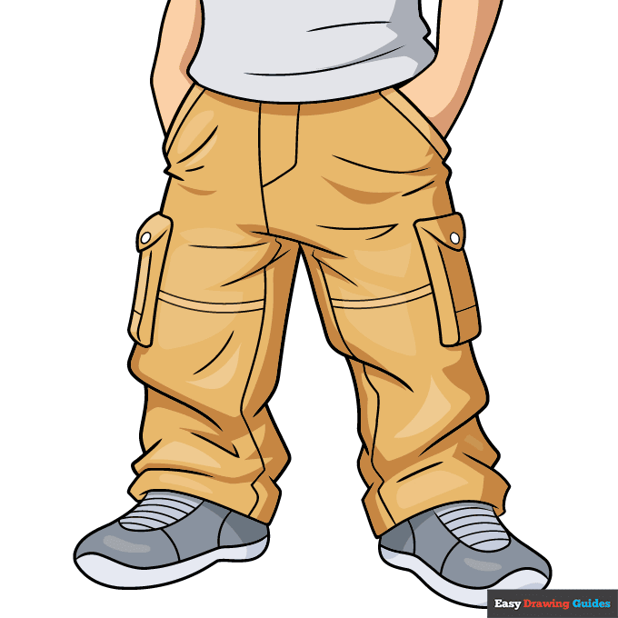 Baggy Pants step-by-step drawing tutorial: step 10
