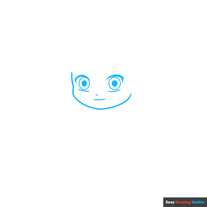 Chibi Naruto step-by-step drawing tutorial: step 1