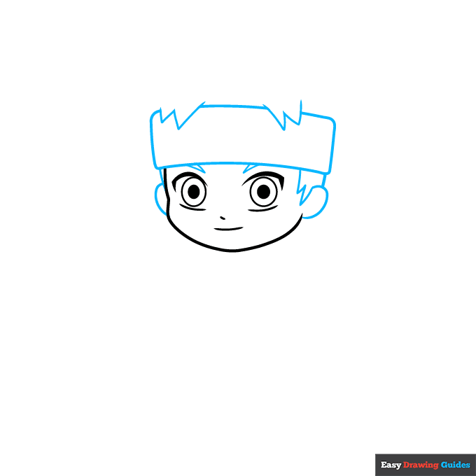 Chibi Naruto step-by-step drawing tutorial: step 2