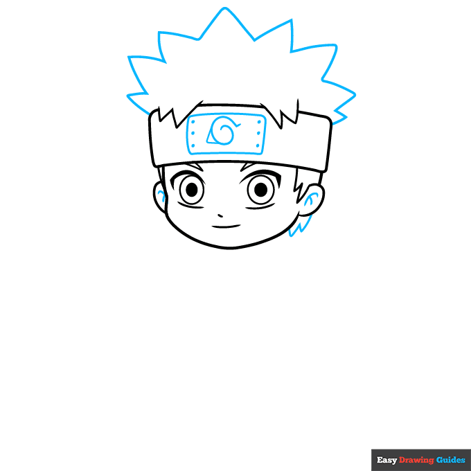 Chibi Naruto step-by-step drawing tutorial: step 3