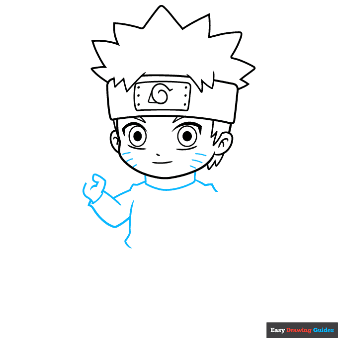 Chibi Naruto step-by-step drawing tutorial: step 4