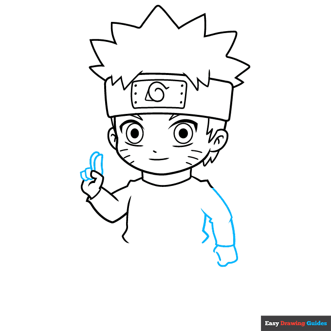 Chibi Naruto step-by-step drawing tutorial: step 5
