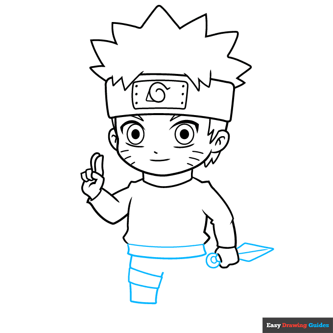 Chibi Naruto step-by-step drawing tutorial: step 6