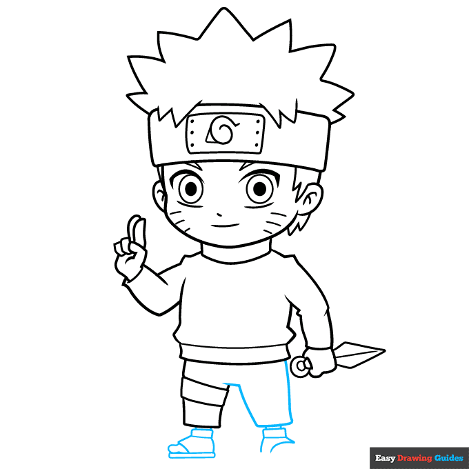 Chibi Naruto step-by-step drawing tutorial: step 7