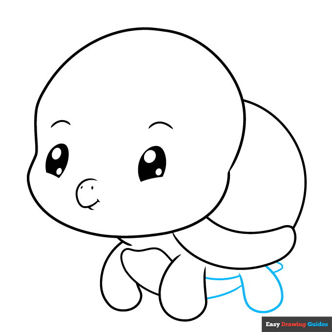 Chibi Turtle step-by-step drawing tutorial: step 5