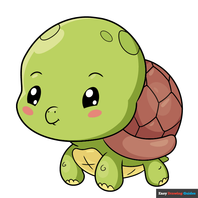 Chibi Turtle step-by-step drawing tutorial: step 10