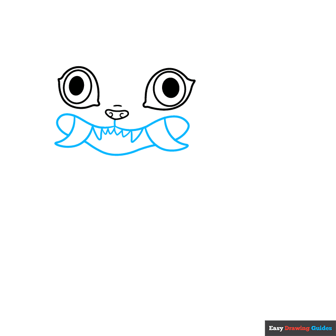 Derpy Tiger step-by-step drawing tutorial: step 2