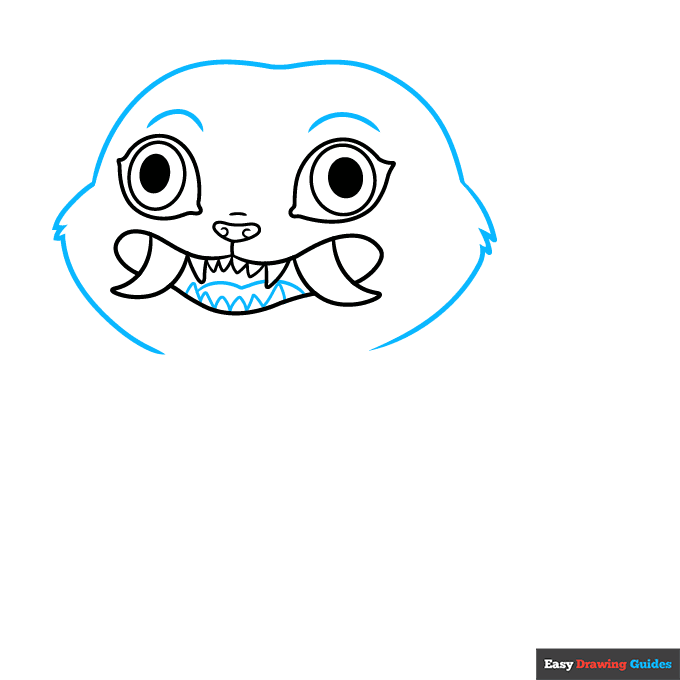 Derpy Tiger step-by-step drawing tutorial: step 3