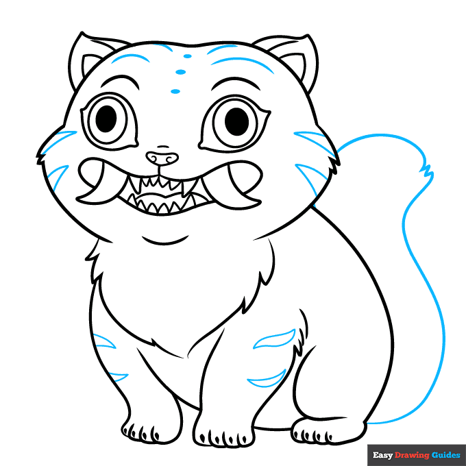Derpy Tiger step-by-step drawing tutorial: step 7