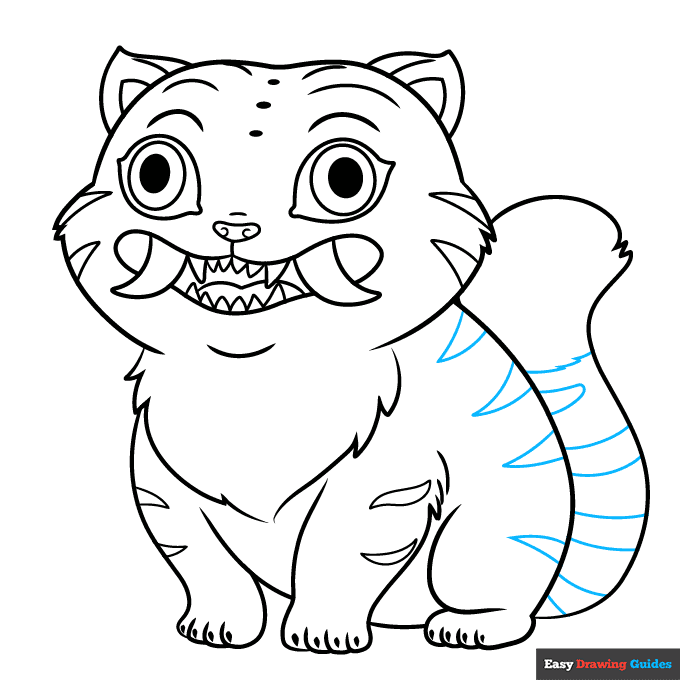 Derpy Tiger step-by-step drawing tutorial: step 8