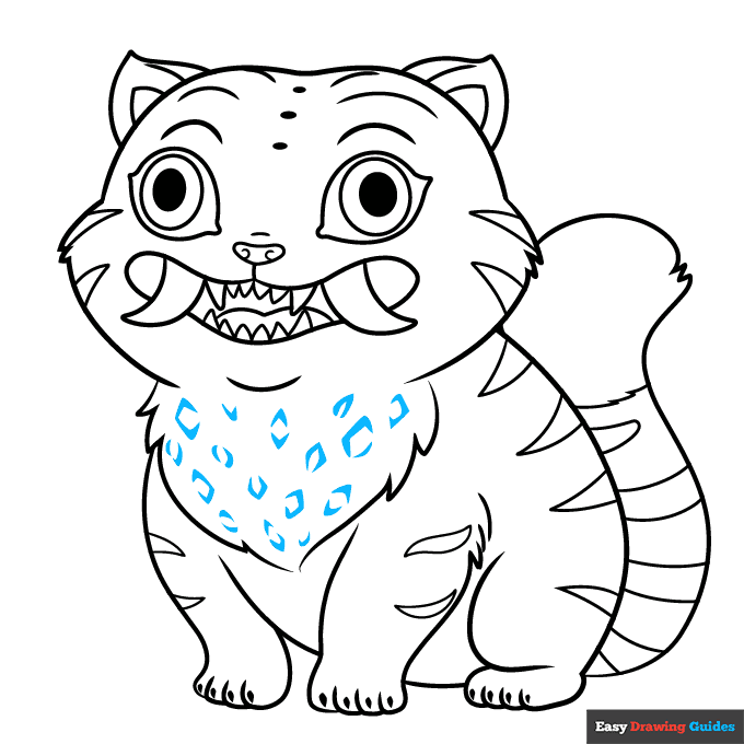 Derpy Tiger step-by-step drawing tutorial: step 9