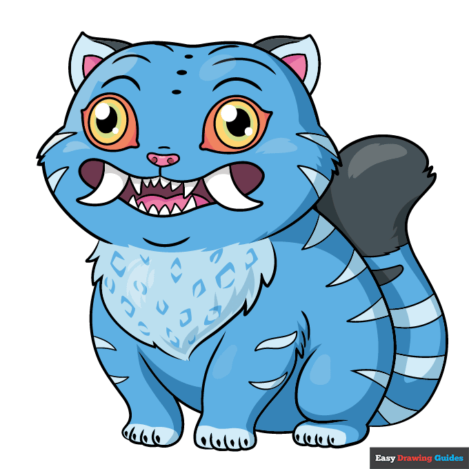 Derpy Tiger step-by-step drawing tutorial: step 10